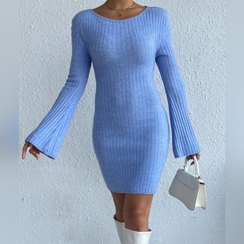 Cozy & Stylish Backless Sweater Dress